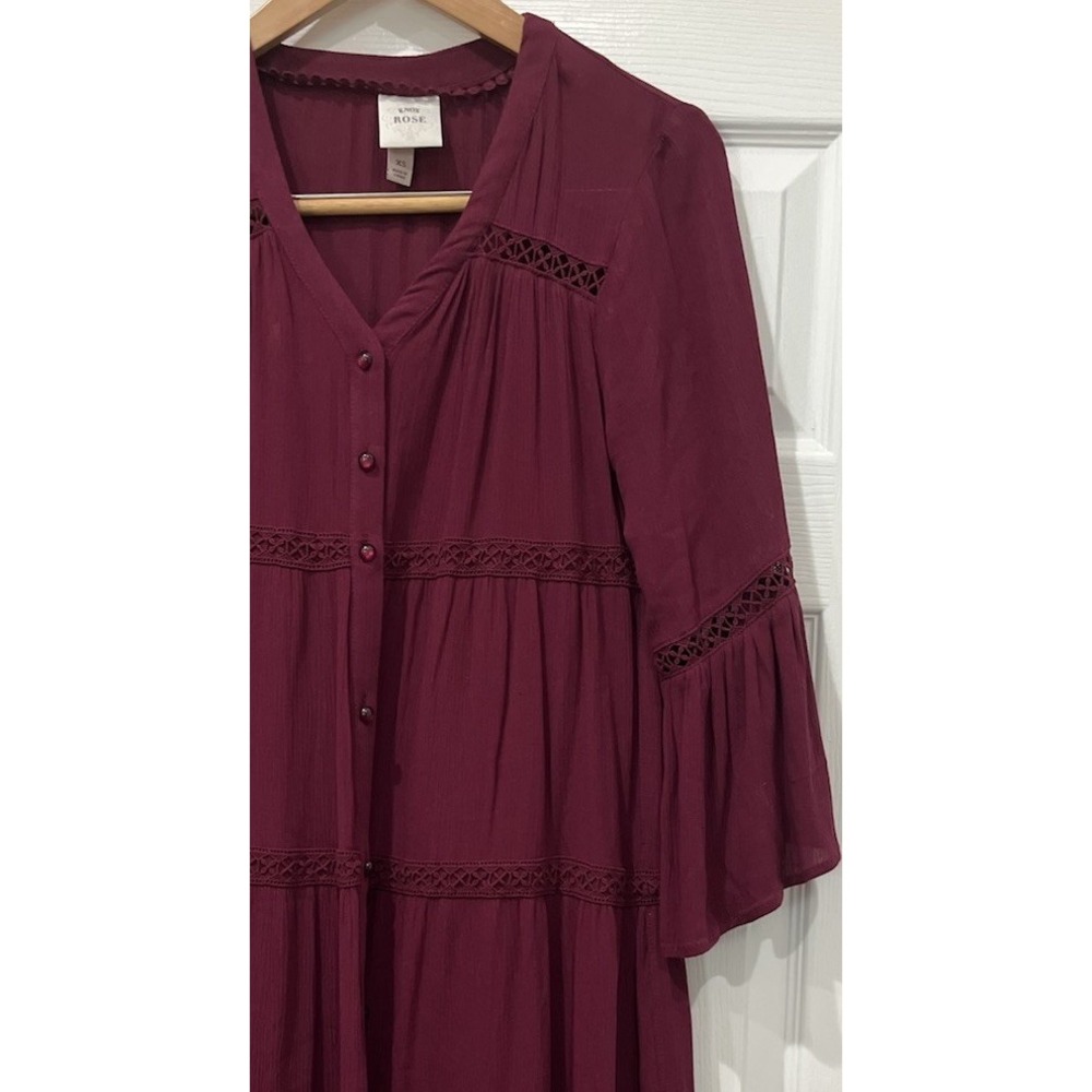 Knox Rose‎ Women's Rayon Tiered Eyelet Midi Dress Size XS - Picture 6 of 9